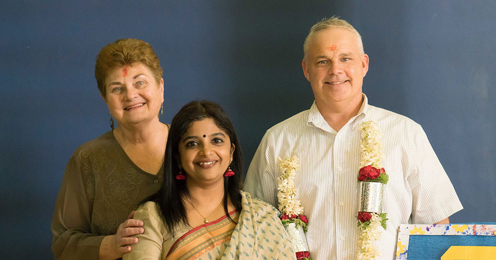 Linda Baker with Manju Balasubramanyam, and Dan Clay